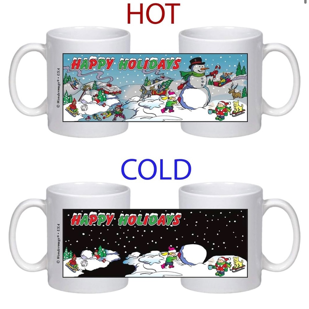 Wondermugs Happy Holidays Magic Mug‎ Color Changing Coffee Christmas Cup